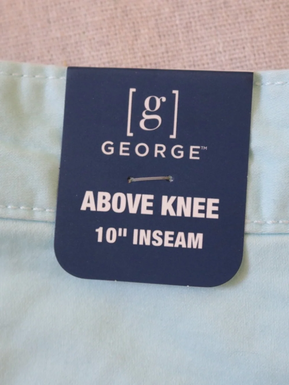 George Men's Size 42 Stretch Flat Front Shorts Light Aqua NWT 99% Cotton Blend